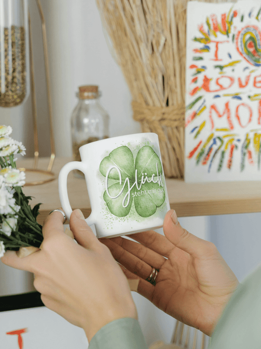 Keramiktasse Glück steht mir - achtsame Geschenke für Frauen bei Alles auf Anfang, Bedburg NRW