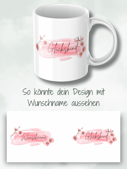Glückskind Tasse personalisierbar - Alles auf Anfang - Geschenke für Herz &amp; Seele - Geschenkidee Freundin