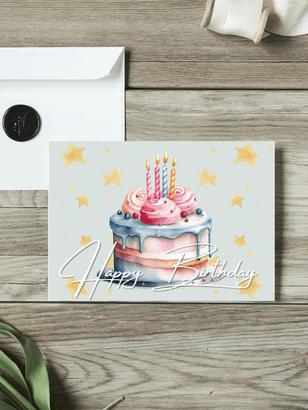 Happy Birthday - Postkarte aus recycelten Papier. Achtsame Geschenk für Frauen von Alles auf Anfang aus Bedburg NRW