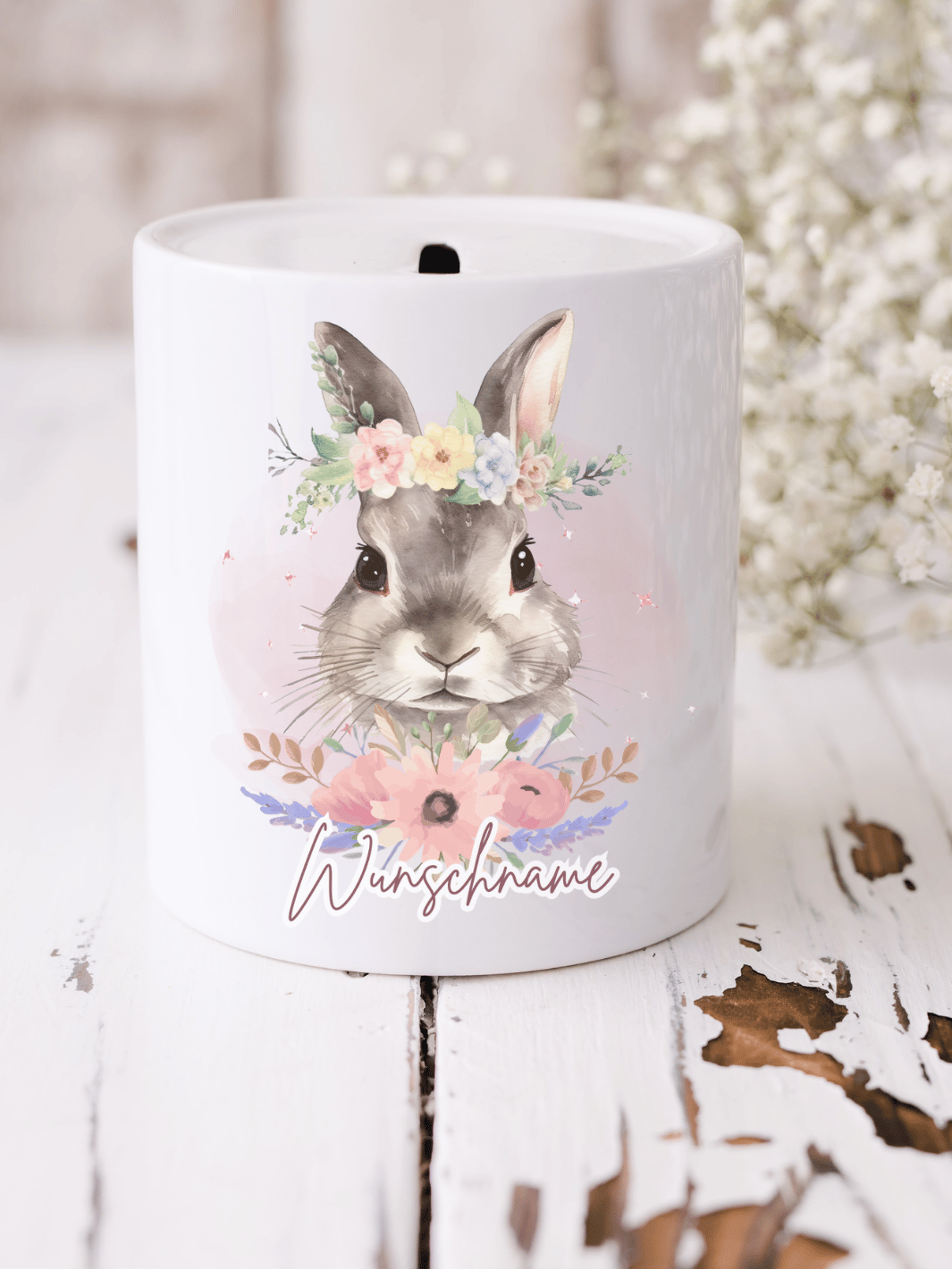 Keramikspardose Hase personalisiert - achtsame Geschenke für Frauen bei Alles auf Anfang in Bedburg, NRW