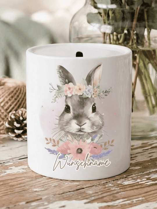 Keramikspardose Hase personalisiert - achtsame Geschenke für Frauen bei Alles auf Anfang in Bedburg, NRW