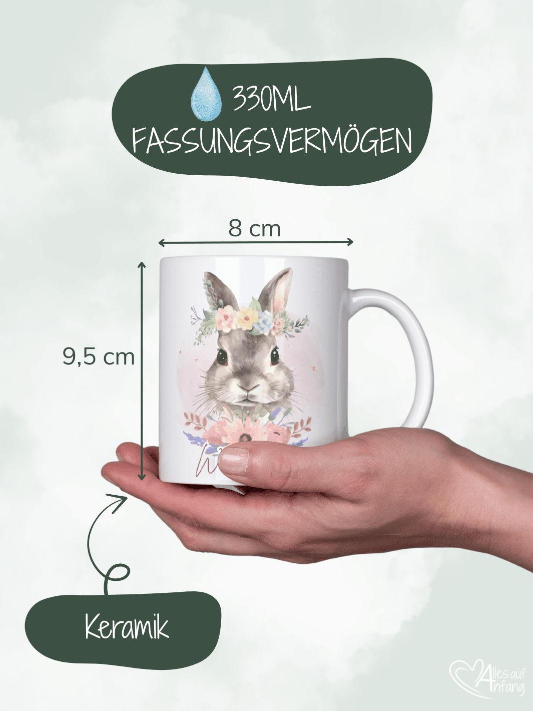 HASE Tasse - Alles auf Anfang - personalisierte Geschenke für Frauen