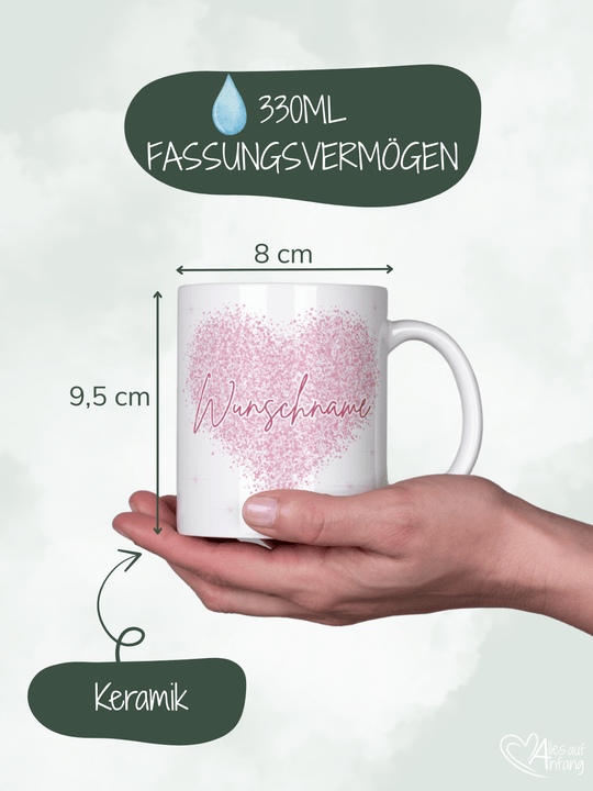 HERZ Tasse - Alles auf Anfang - personalisierte Geschenke für Frauen