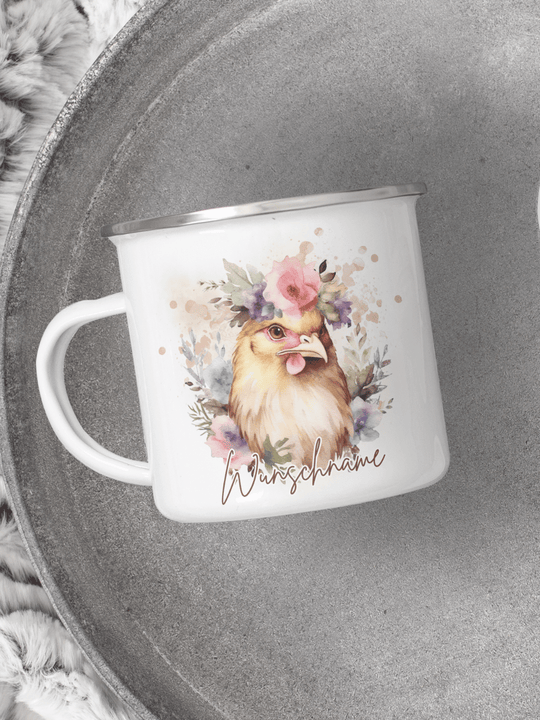 HUHN Emaillebecher - Alles auf Anfang - personalisierte Geschenke für Frauen