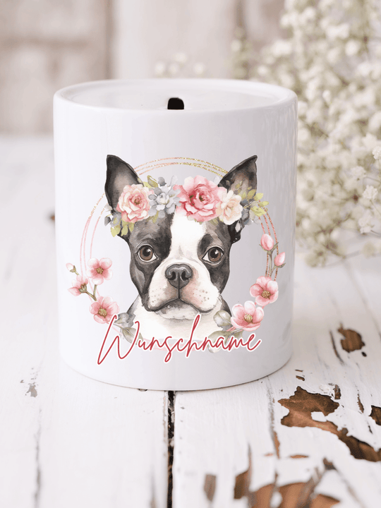Keramikspardose Hund personalisiert - achtsame Geschenke für Frauen bei Alles auf Anfang, Bedburg NRW