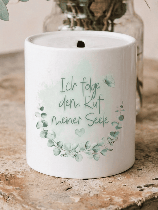ICH FOLGE DEM RUF MEINER SEELE Spardose - Alles auf Anfang - personalisierte Geschenke für Frauen