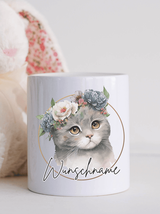 Keramikspardose Katze personalisiert - achtsame Geschenke für Frauen bei Alles auf Anfang, Bedburg NRW