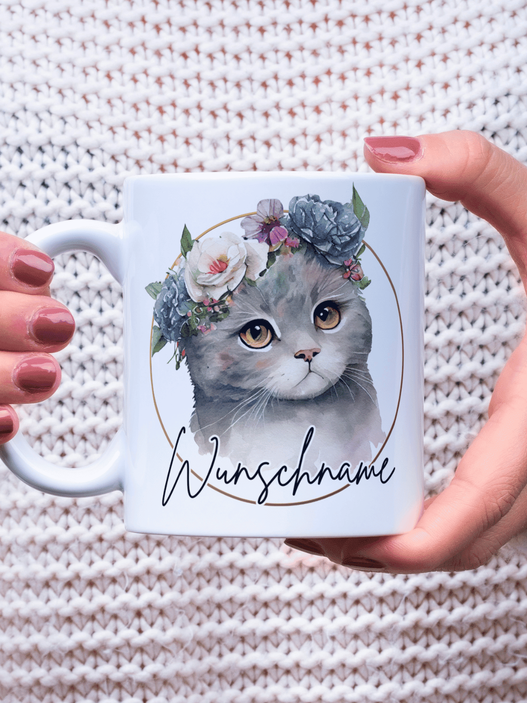 Keramiktasse Katze personalisiert - achtsame Geschenke für Frauen bei Alles auf Anfang, Bedburg NRW