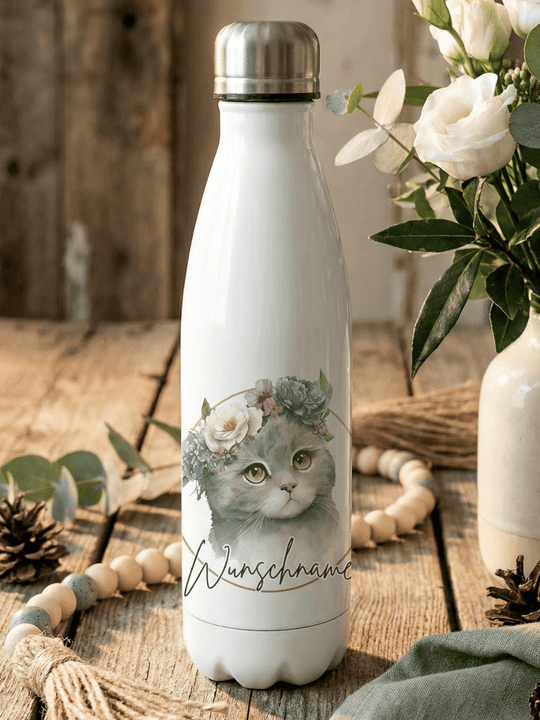 Katze Trinkflasche personalisiert - achtsame Geschenke für Frauen und Mädchen bei Alles auf Anfang in Bedburg, NRW