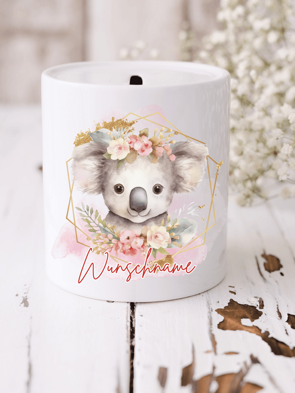 Spardose mit Koalamotiv – sanft, verspielt & individualisierbar. Für Tierliebhaber:innen & Kinder. Nachhaltig & handveredelt. Alles auf Anfang 💚 Geschenke für Herz & Seele