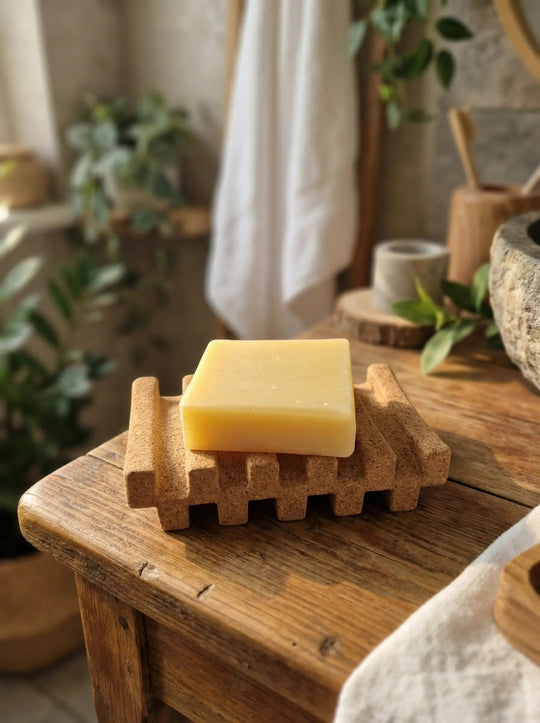 Handgerührte Aloe-Vera-Gesichtsseife aus Deutschland, natürliche Inhaltsstoffe, vegane Pflege, handgemacht, sanft zur Haut, nachhaltige Gesichtspflege. Achtsame Geschenke für Frauen bei Alles auf Anfang in Bedburg, NRW