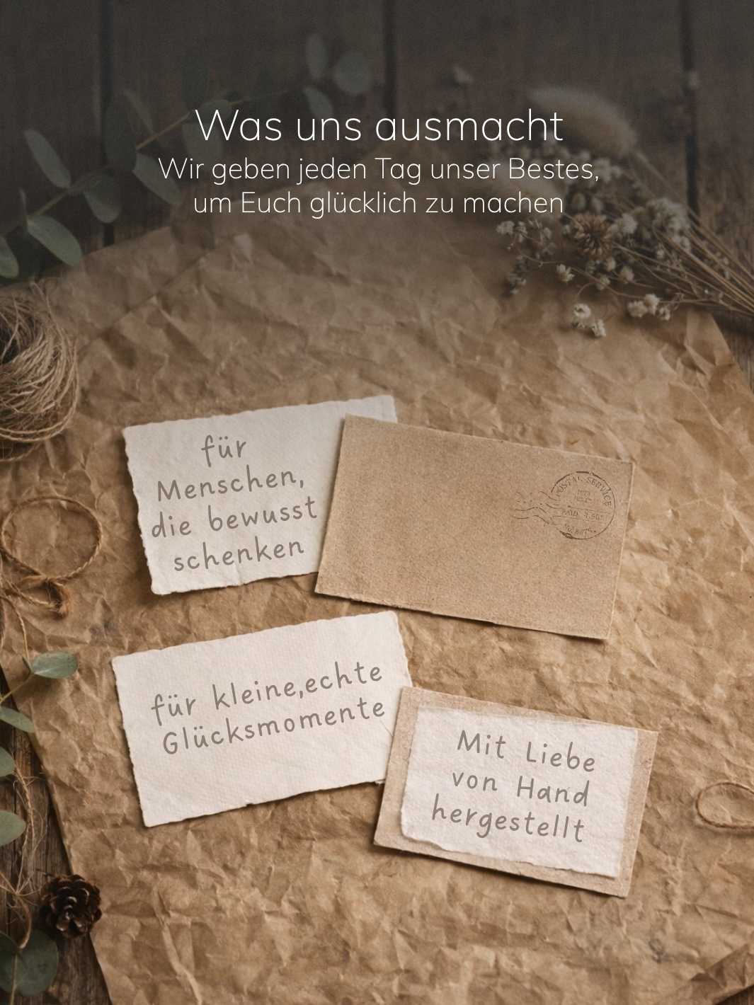 Was uns ausmacht bei Alles auf Anfang- achtsame Geschenke für Frauen aus Bedburg, NRW
