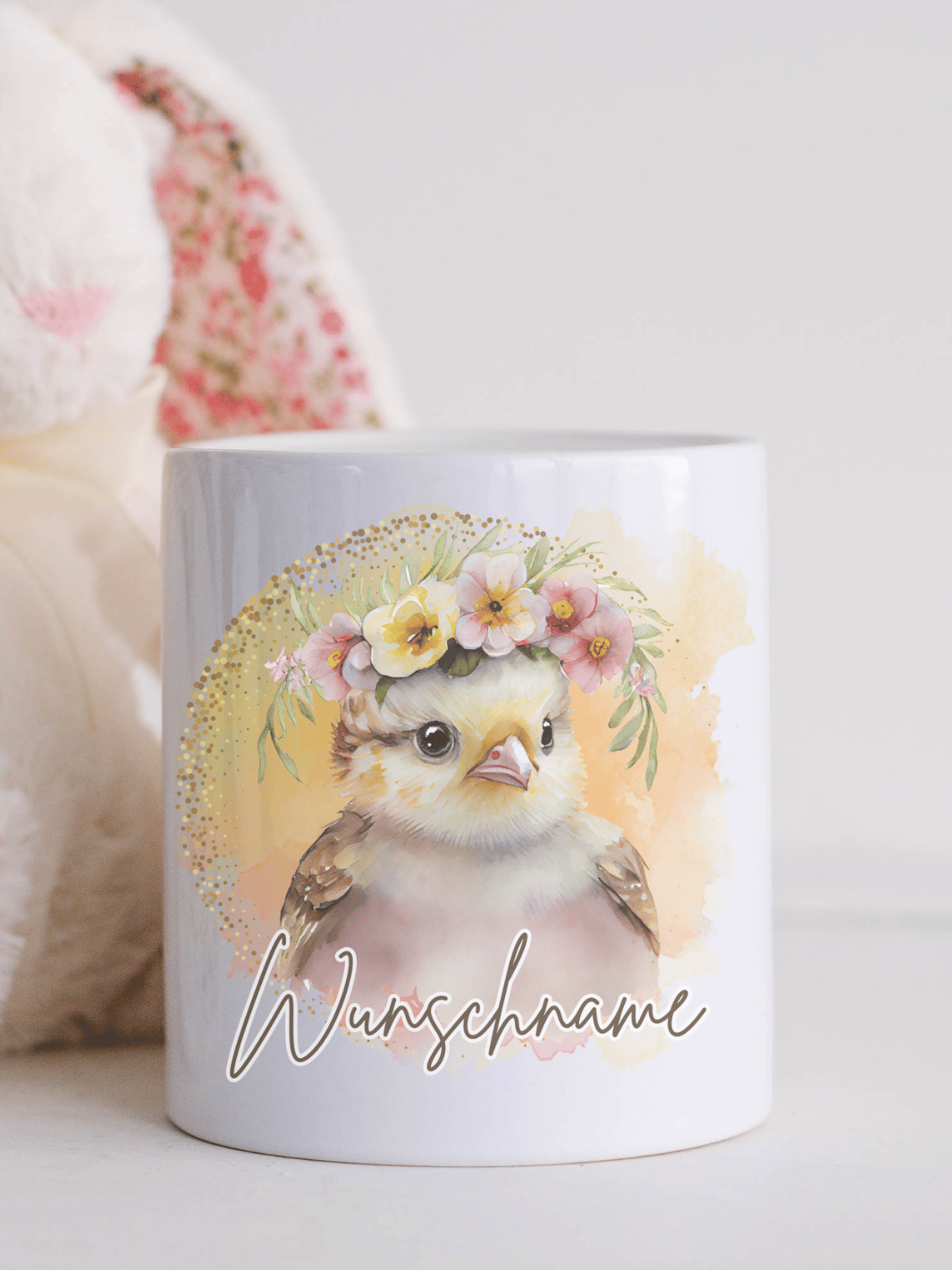 Keramikspardose Küken mit Name personalisiert - achtsame Geschenke für Frauen bei Alles auf Anfang in Bedburg, NRW