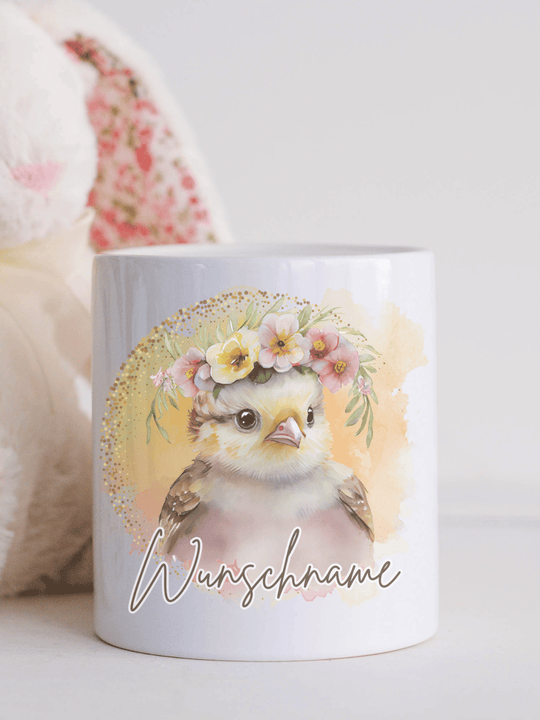Keramikspardose Küken mit Name personalisiert - achtsame Geschenke für Frauen bei Alles auf Anfang in Bedburg, NRW