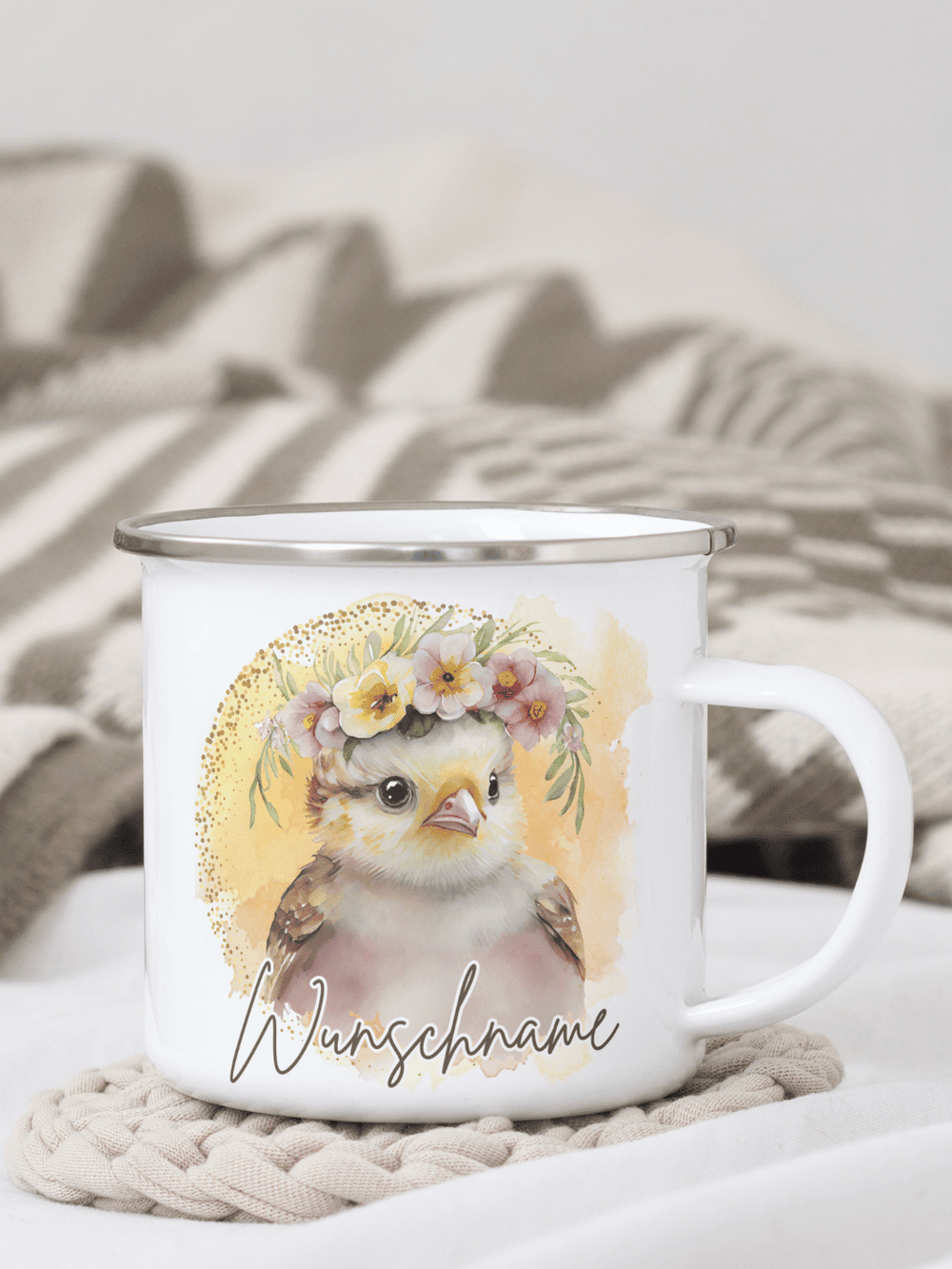 KÜKEN Emaillebecher - Alles auf Anfang - personalisierte Geschenke für Frauen