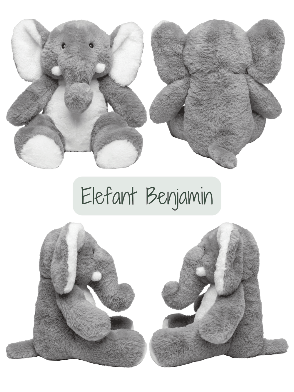 Stofftier Elefant Benjamin - kuschelig weich ist er das ideale Geschenk für deinen Lieblingsmenschen. 