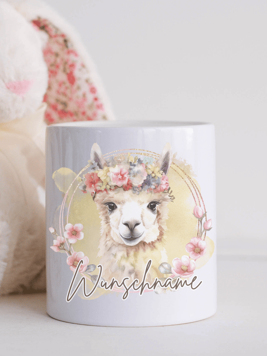 Keramikspardose Lama personalisiert mit Name - achtsame Geschenke für Frauen bei Alles auf Anfang in Bedburg, NRW