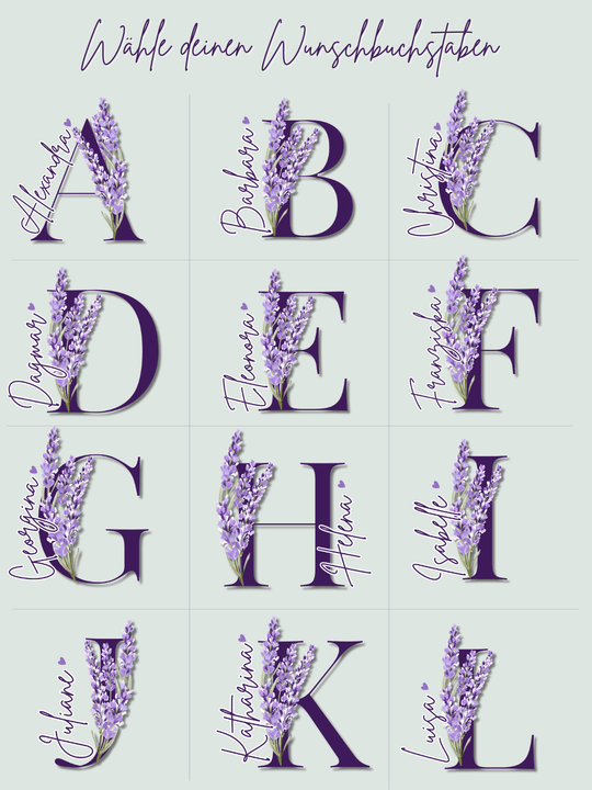 LAVENDEL BUCHSTABE Spardose - Alles auf Anfang - personalisierte Geschenke für Frauen