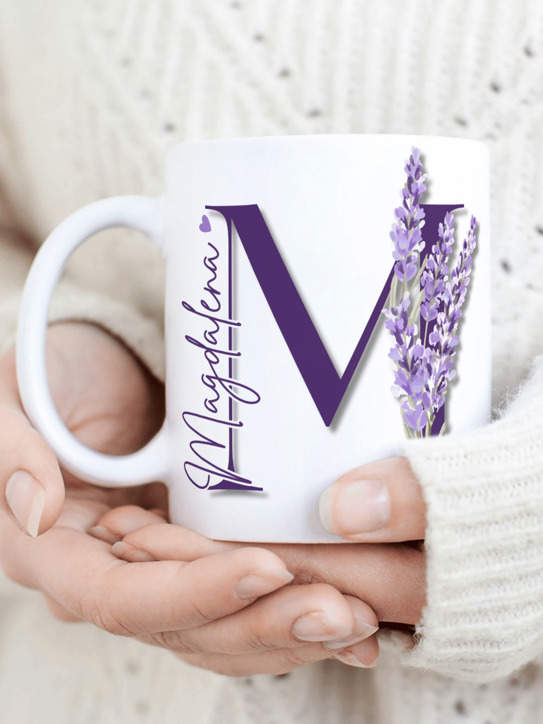LAVENDEL BUCHSTABE Tasse - Alles auf Anfang - personalisierte Geschenke für Frauen