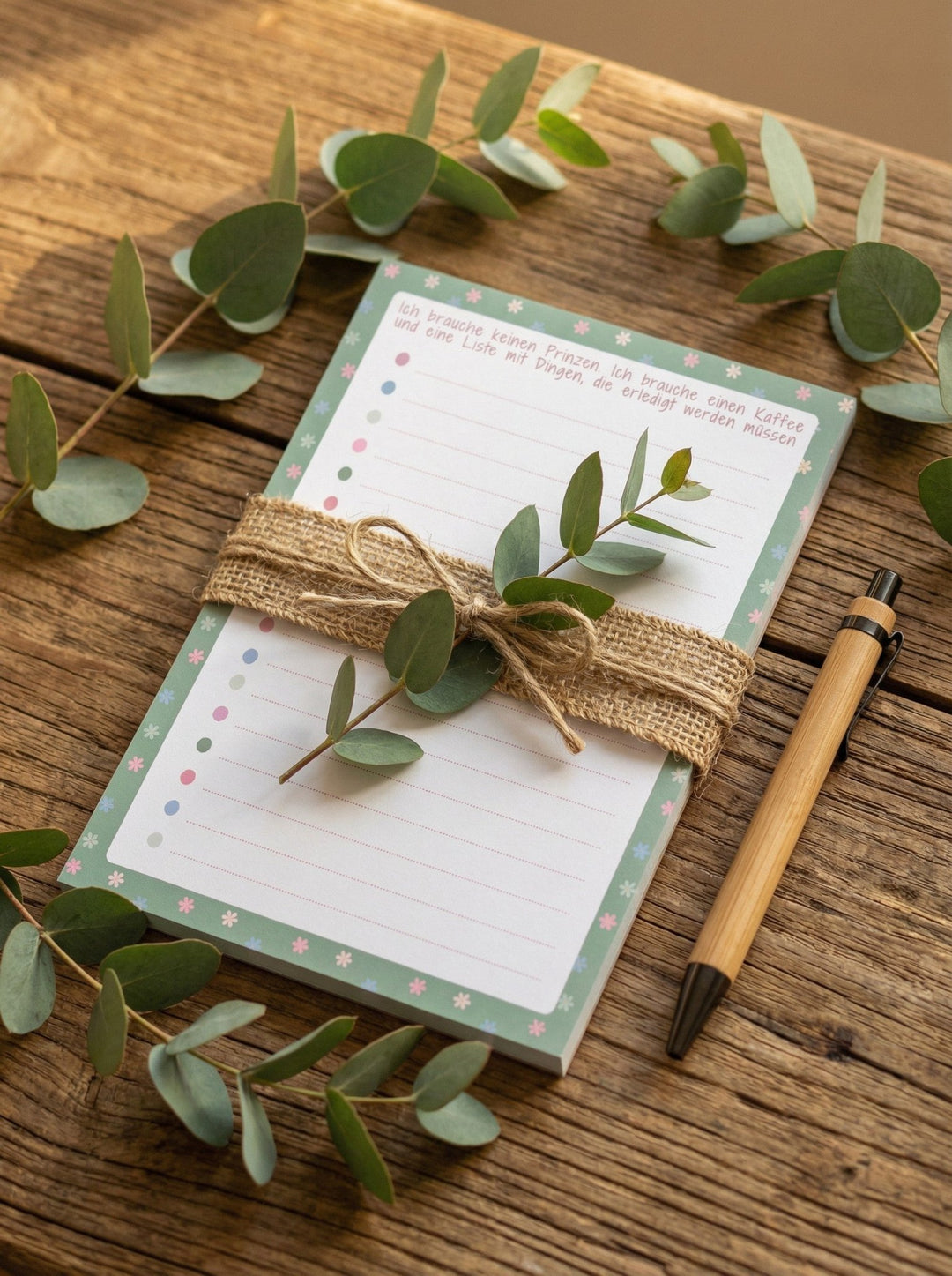 Ich brauche keinen Prinzen - Notizblock aus recycelten Papier. Achtsame Geschenke für Frauen bei Alles auf Anfang aus Bedburg