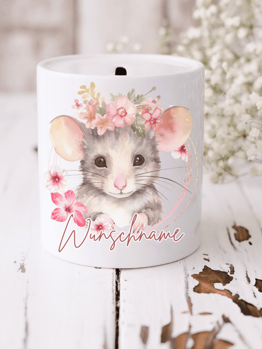 Keramik Spardose MAUS | personalisiert - achtsame Geschenke für Frauen bei Alles auf Anfang in bedburg, NRW