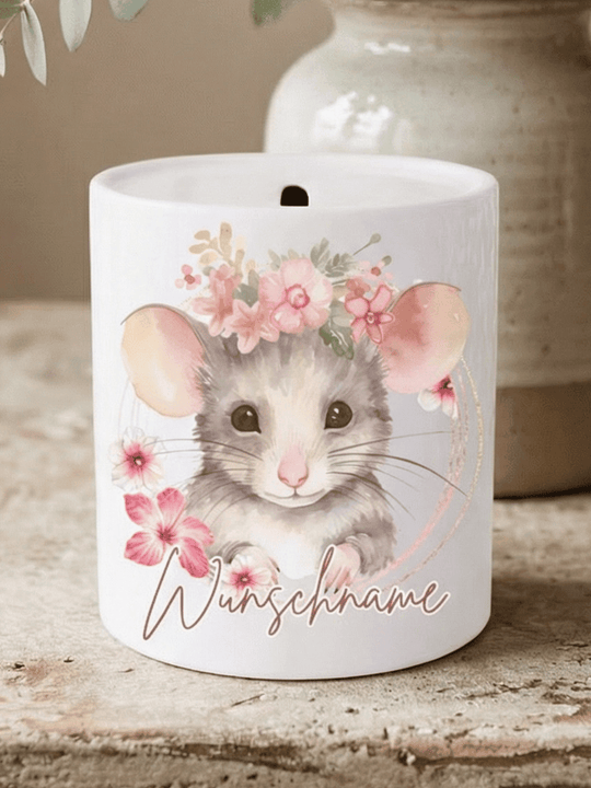 Keramik Spardose MAUS | personalisiert - achtsame Geschenke für Frauen bei Alles auf Anfang in bedburg, NRW
