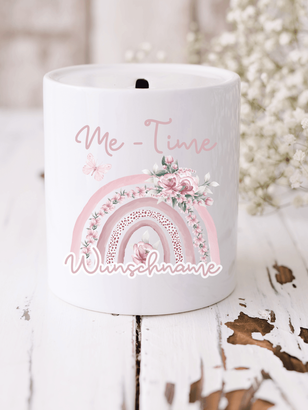 Keramikspardose Me-Time personalisiert - achtsame Geschenke für Frauen bei Alles auf Anfang in Bedburg, NRW