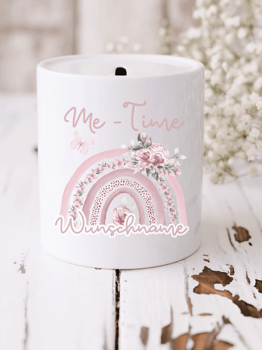 Keramikspardose Me-Time personalisiert - achtsame Geschenke für Frauen bei Alles auf Anfang in Bedburg, NRW