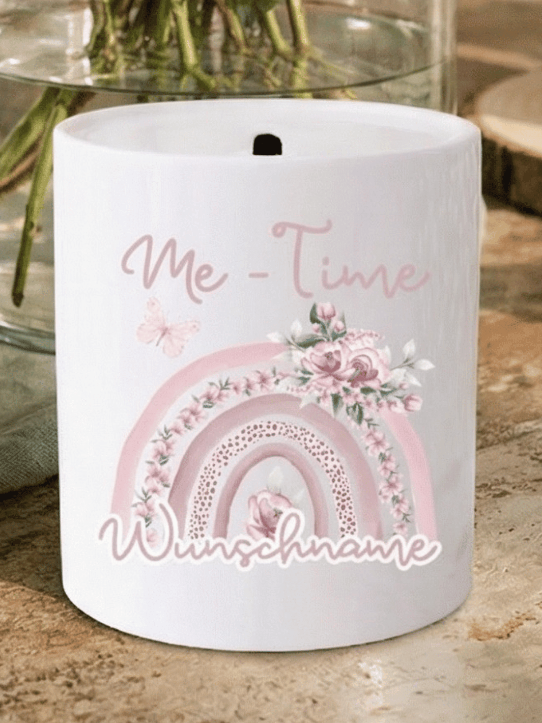 Keramikspardose Me-Time personalisiert - achtsame Geschenke für Frauen bei Alles auf Anfang in Bedburg, NRW