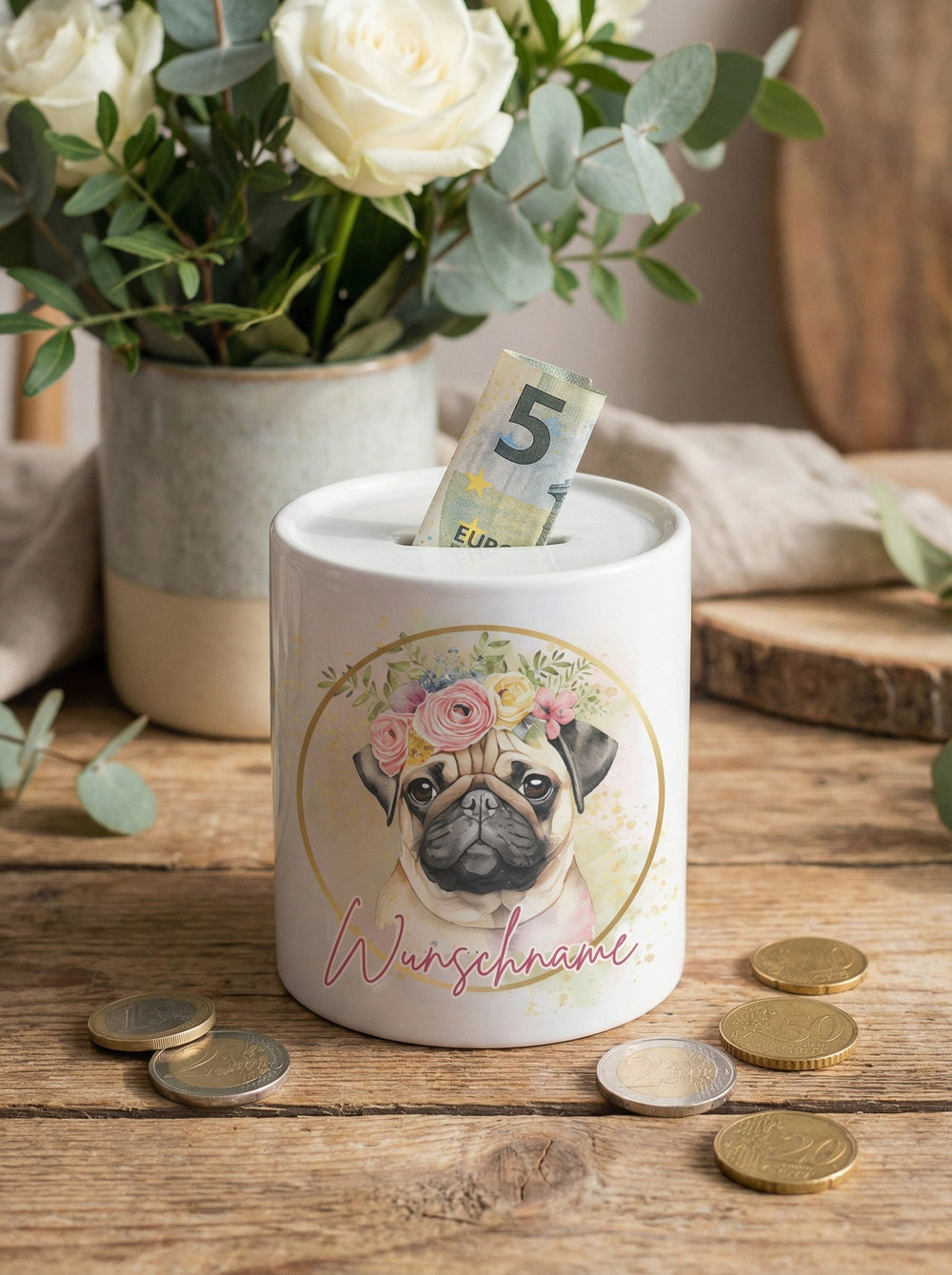 MOPS Spardose - Alles auf Anfang - personalisierte Geschenke für Frauen