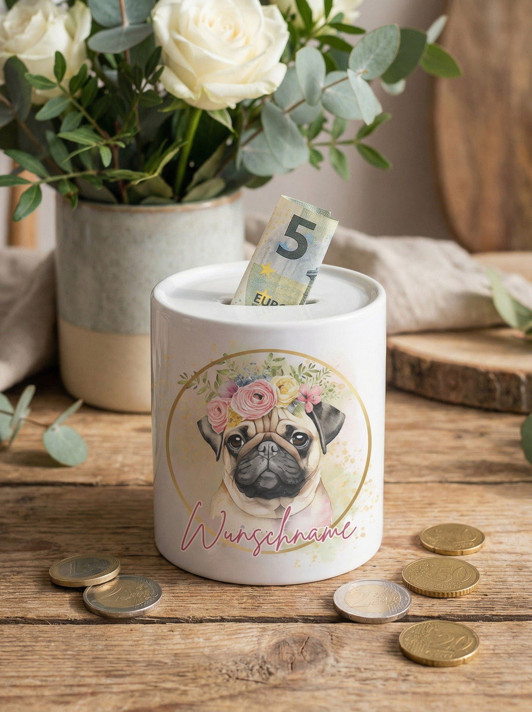 MOPS Spardose - Alles auf Anfang - personalisierte Geschenke für Frauen