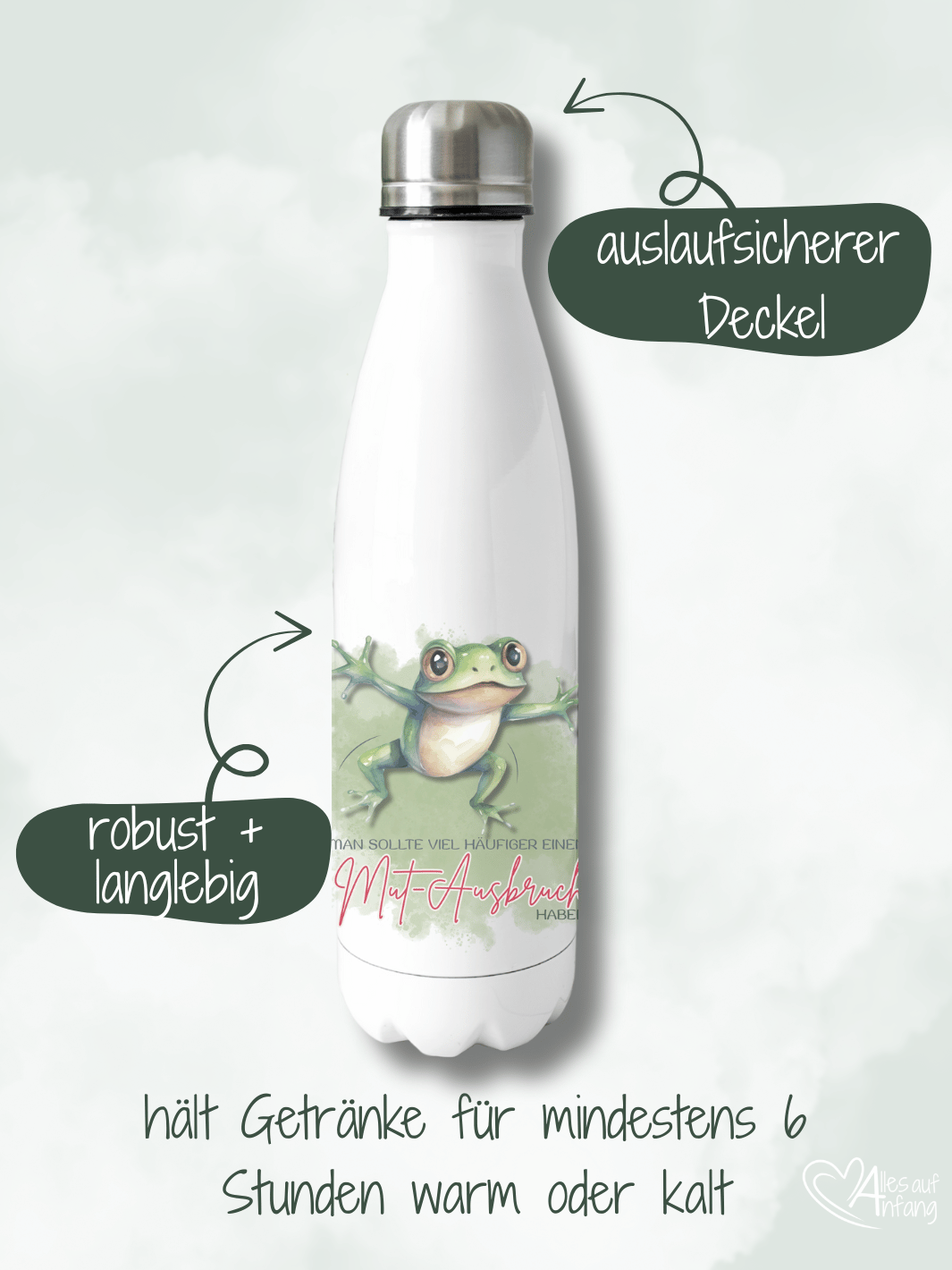 MUTAUSBRUCH Trinkflasche - Alles auf Anfang - personalisierte Geschenke für Frauen