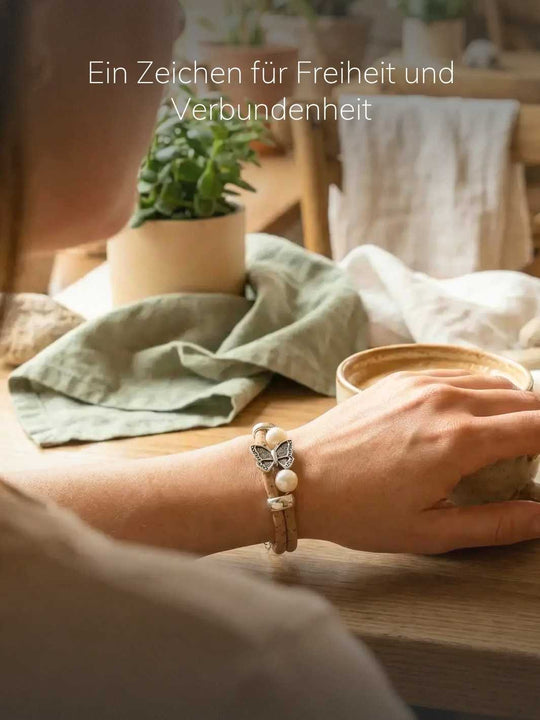Ein Zeichen der Freiheit - Korkarmband. Achtsames Geschenk für Frauen, Alles auf Anfang