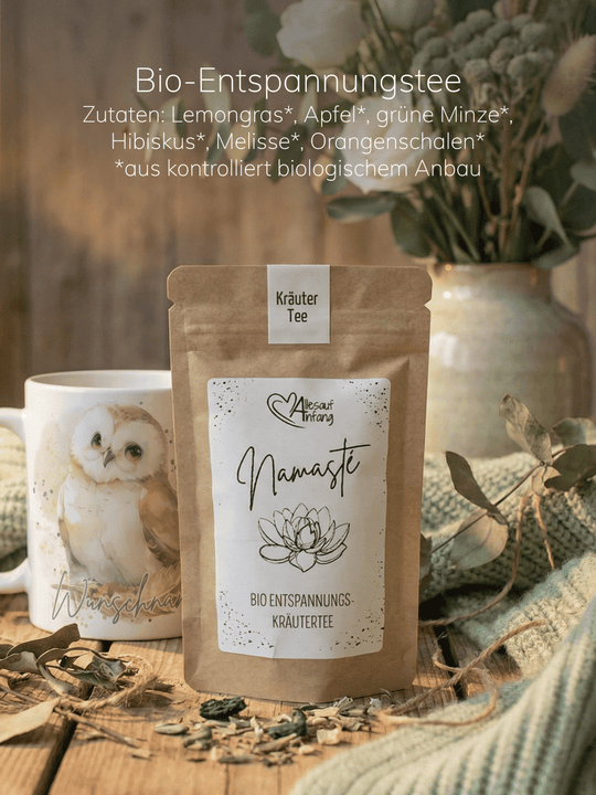 Inhaltsstoffe von Bio-Entspannungstee Namaste -achtsame Geschenke für Frauen bei Alles auf Anfang in Bedburg, NRW