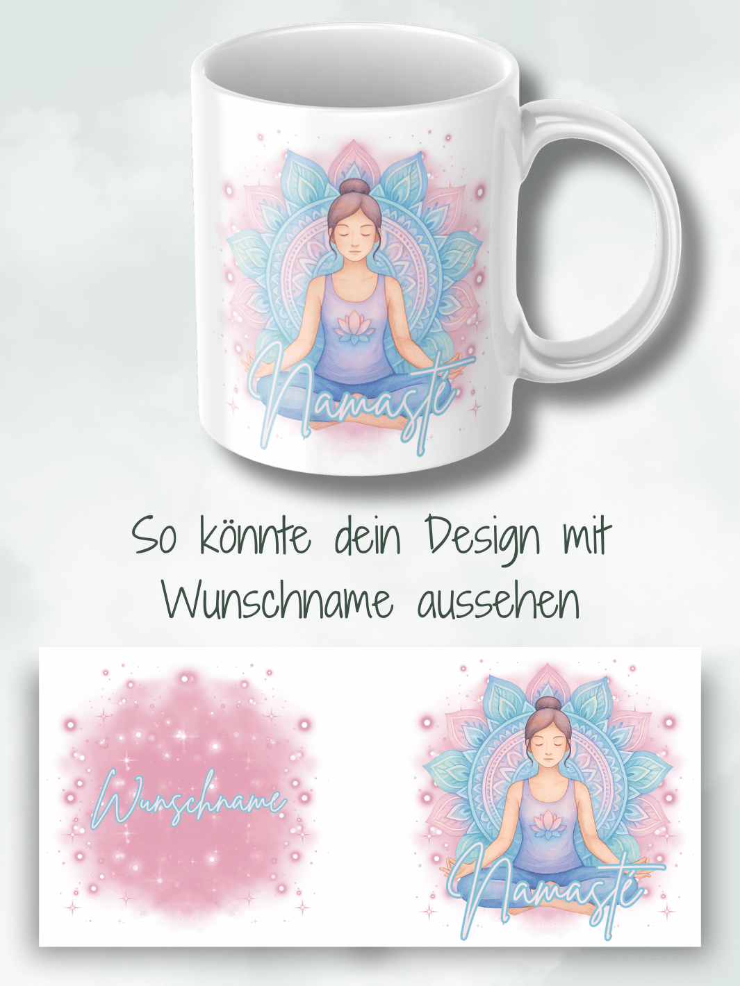 NAMASTE YOGA Tasse - Alles auf Anfang - personalisierte Geschenke für Frauen