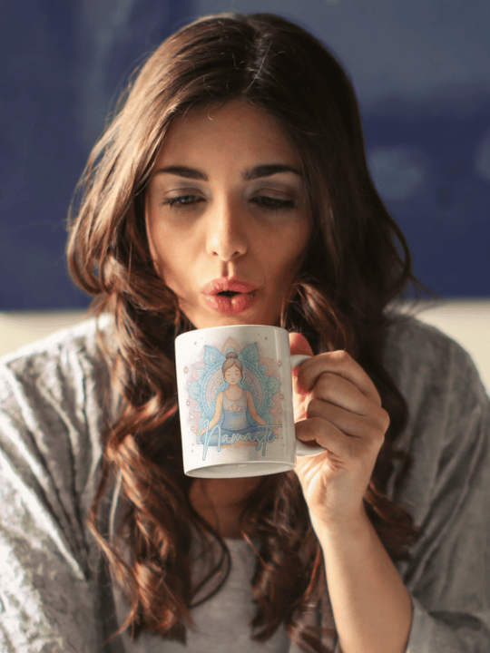 NAMASTE YOGA Tasse - Alles auf Anfang - personalisierte Geschenke für Frauen