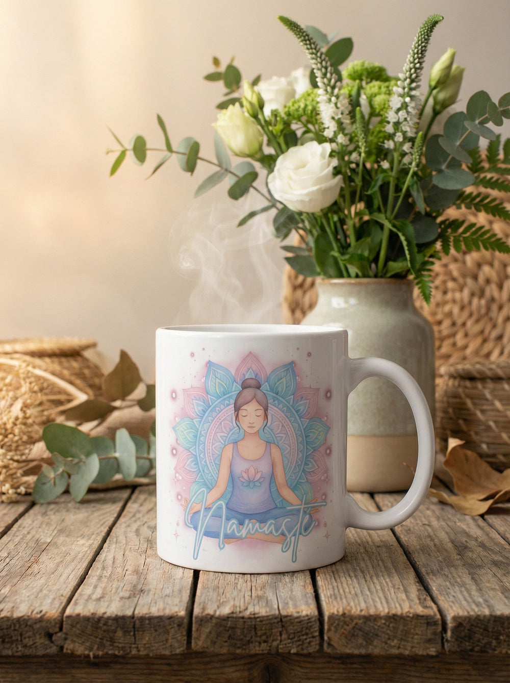 NAMASTE YOGA Tasse - Alles auf Anfang - personalisierte Geschenke für Frauen