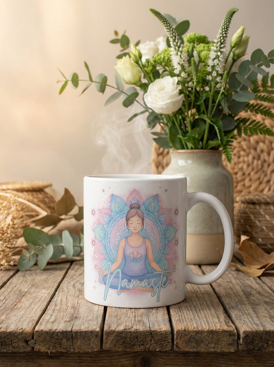 NAMASTE YOGA Tasse - Alles auf Anfang - personalisierte Geschenke für Frauen