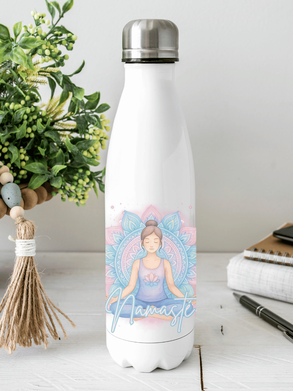 NAMASTE YOGA Trinkflasche - Alles auf Anfang - personalisierte Geschenke für Frauen