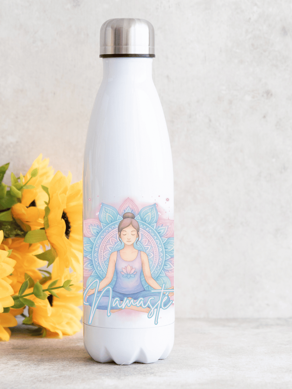 NAMASTE YOGA Trinkflasche - Alles auf Anfang - personalisierte Geschenke für Frauen