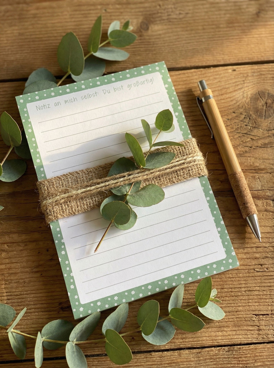Notiz an mich selbst: Du bist großartig - Notizblock aus recycelten Papier. Achtsame Geschenke für Frauen - Alles auf Anfang