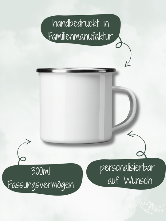 OTTER Emaillebecher - Alles auf Anfang - personalisierte Geschenke für Frauen