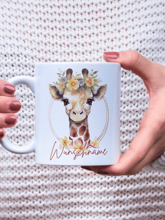 Personalisierbare Keramiktassen, handgefertigt in Deutschland, individuelles Geschenk für Freundin, nachhaltige Tasse für Kaffee oder Tee, liebevoll gestaltetes Motiv, personalisierbar mit Name