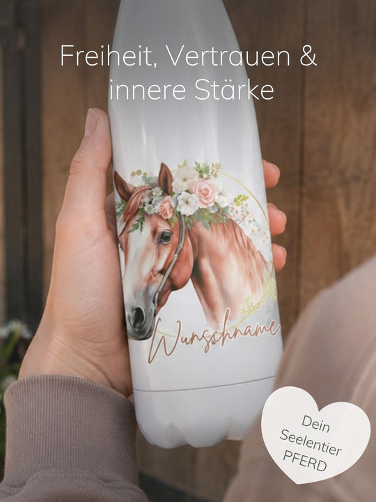 Seelentier - Trinkflasche Pferd personalisiert - achtsame Geschenke für Frauen und Mädchen bei Alles auf Anfang in Bedburg, NRW