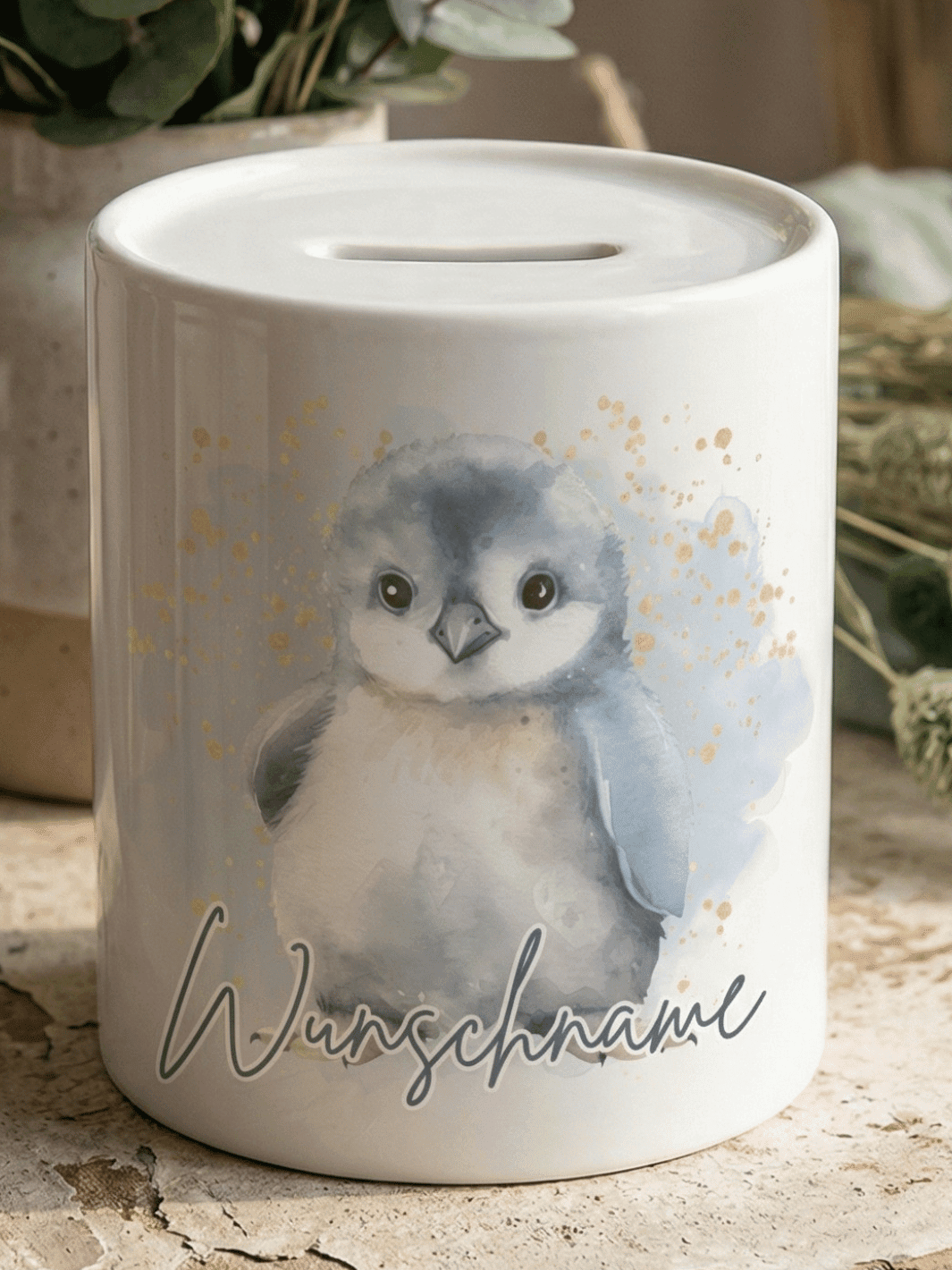PINGUIN Spardose - Alles auf Anfang - personalisierte Geschenke für Frauen