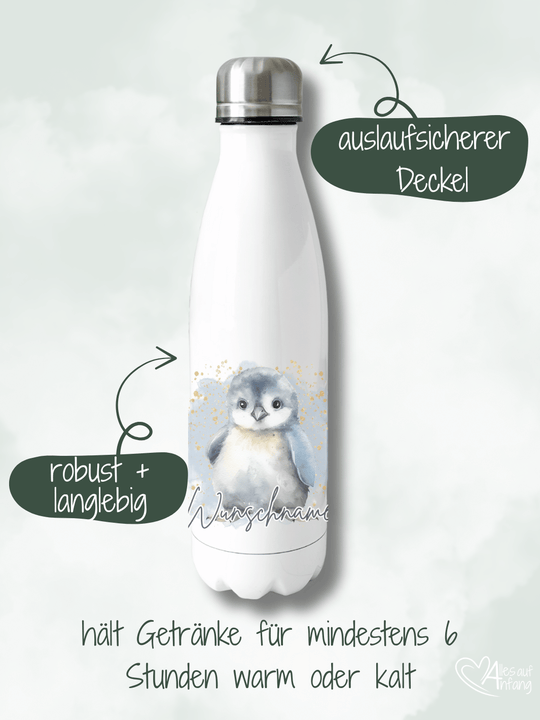 PINGUIN Trinkflasche - Alles auf Anfang - personalisierte Geschenke für Frauen
