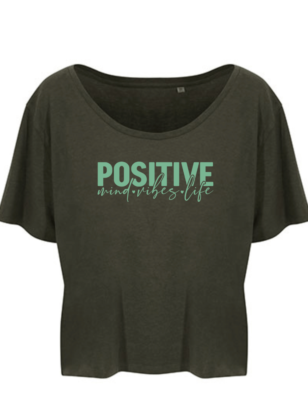 Positive Mind Damen T-Shirt cropped fern green