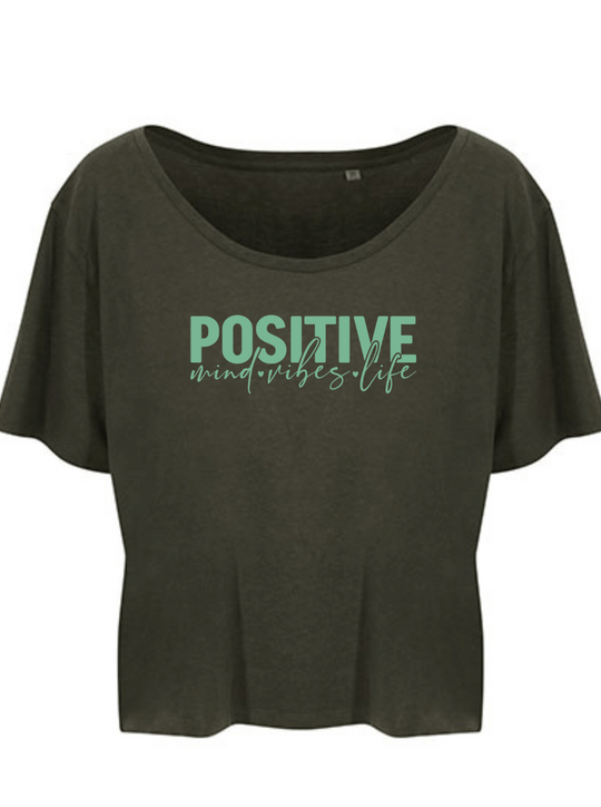 Positive Mind Damen T-Shirt cropped fern green