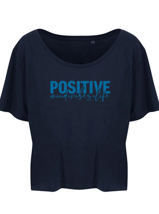 Positive Mind Damen T-Shirt cropped navy