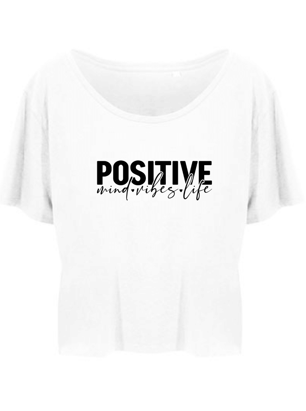 Positive Mind Damen T-Shirt cropped weiß